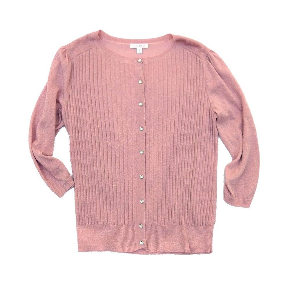Roz & Ali Cardigan Pink with Metallic Thread 1X